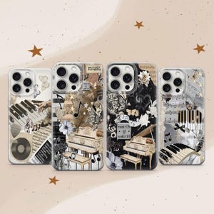 Music Piano Phone Case Music Note Keyboard Cover Song Melody Moodboard iPhone 11 iPhone 12 iPhone 13 iPhone 14 iPhone 15 iPhone 16 Pro