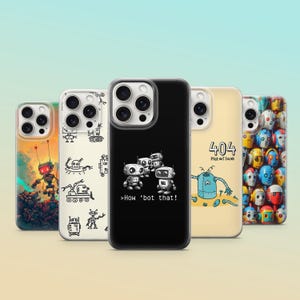 Capa de celular com estampa de robô, capa para amantes de robótica, capa tecnológica para iPhone 11, iPhone 12, iPhone 13, iPhone 14, iPhone 15, iPhone 16, Samsung S25 S24