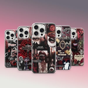 Vampire Collage Phone Case Gothic Dracula Cover Darkness Blood Cover iPhone 11 iPhone 12 iPhone 13 iPhone 14 iPhone 15 iPhone 16 Pro Max