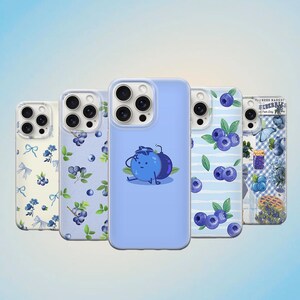 Blueberry Phone Case Blue Summer Fruit Cover Fresh Fruit Cover Aesthetic Grape Case iPhone 11 iPhone 12 iPhone 13 iPhone 14 iPhone 15 16 Pro