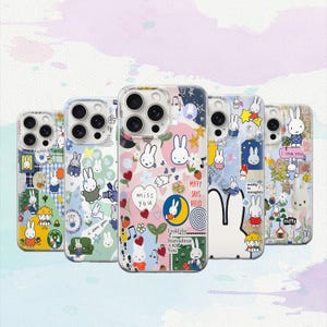 Nijntje collage telefoonhoesje Japans esthetisch moodboard hoes schattig cartoon konijn kawaii konijn iPhone 11 iPhone 12 iPhone 13 iPhone 14 15 16
