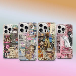 Booklover Collage Phone Case Bookscrap Reading Cover Bookish Bibliophile Cover iPhone 11 iPhone 12 iPhone 13 iPhone 14 iPhone 15 iPhone 16