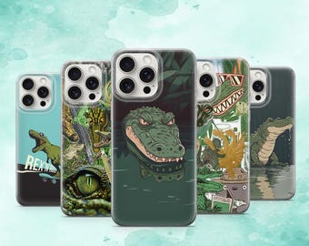 Crocodile Phone Case Alligator Scary Cover Aesthetic Animal Cover iPhone 11 iPhone 12 iPhone 13 iPhone 14 iPhone 15 iPhone 16 Samsung S24