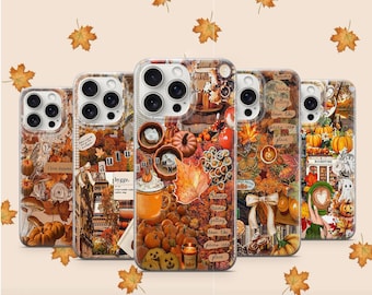 Autumn Collage Phone Case Fall Cottagecore Cover Halloween Pumpkin Cozy Vibe iPhone11 12 iPhone 13 iPhone 14 iPhone 15 iPhone 16 Samsung S25