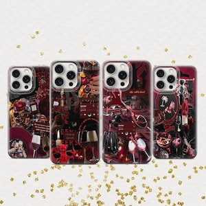 Coque de portable vin rouge Coque pour amateurs de vin Coque rouge foncé bordeaux Coque esthétique boissons alcoolisées iPhone 12 iPhone 13 iPhone 14 iPhone 15 iPhone 16
