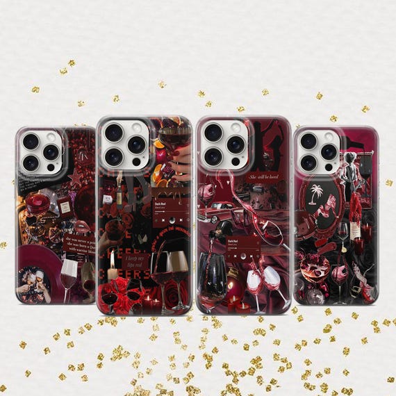 Red Wine Phone Case Wine Lover Cover Burgundy Dark Red Case