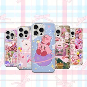 Coque de téléphone Kirby Cute Video Game Hunter Classic TV Game Pink Character Collage iPhone 11, iPhone 12, iPhone 13, iPhone 14, iPhone 15 Samsung
