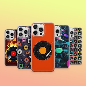 Retro Records Phone Case Vintage Vinyl Records Cover Retro Music Lover iPhone 11 iPhone 12 iPhone 13 iPhone 14 iPhone 15 iPhone 16 Samsung