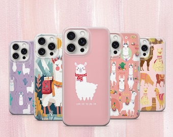 Cute Llama Phone Case: Funny Alpaca Cover, Soft Gel TPU iPhone 17 iPhone 16 15 Pro Samsung S25 Ultra
