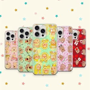 Capybara Collage Phone Case Cute Rodent Animal Mammal Cover Herbivore Funny Pet Cover iPhone 11 iPhone 12 iPhone 13 iPhone 14 iPhone 15 16