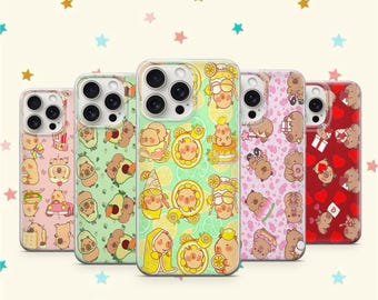 Kawaii Capybara Phone Case Cute Animal Collage Cover iPhone 17 16 15 Pro Max Samsung Galaxy S26 S25 Ultra Aesthetic Rodent Gift