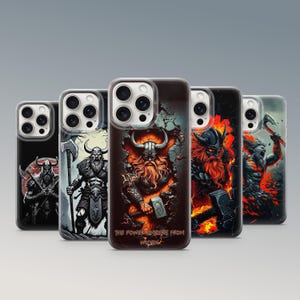 Viking Warrior Phone Case Norse Viking Ax Cover Norse Mythology Cover iPhone 11 iPhone 12  iPhone 13 iPhone 14 iPhone 15 iPhone 16 Pro Max