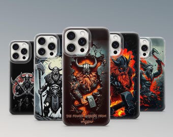 Viking Warrior telefoonhoesje Noorse Viking bijl cover Noorse mythologie cover iPhone 11 iPhone 12 iPhone 13 iPhone 14 iPhone 15 iPhone 16 iPhone 17