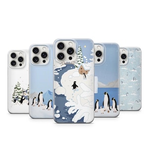 Cute Animal Polar Penguin Phone Case Snow Winter Cover Life in Glaciers Design|iPhone 11, iPhone 12, iPhone 13, iPhone 14, iPhone 15 Samsung