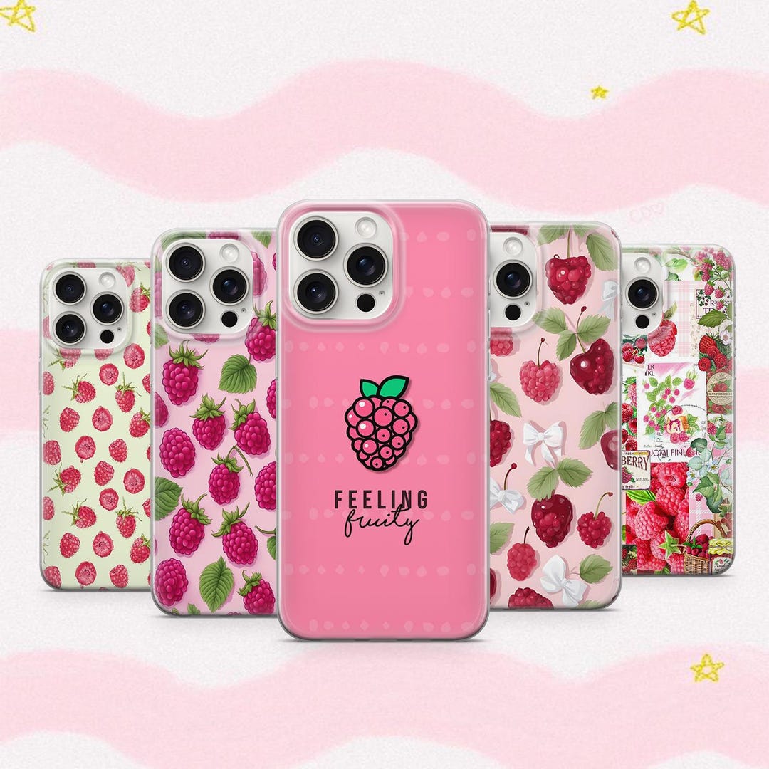 Pink Raspberry Phone Raspberry Phone Case Red Berries Cover Yummy Fruit Cover Aesthetic ...