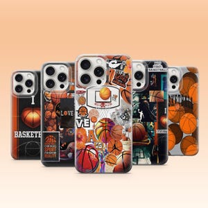 Basketball Collage Phone Case Ball Team Sports Cover Basket Hoop Cover  Sport Lover for Gift iPhone12 iPhone 13 iPhone 14 iPhone 15 iPhone16