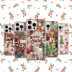 Christmas Collage Phone Case Winter Holiday Cover Festive Santa Gift Case iPhone 11 iPhone 12 iPhone 13 iPhone 14 iPhone 15 iPhone 16 Pro