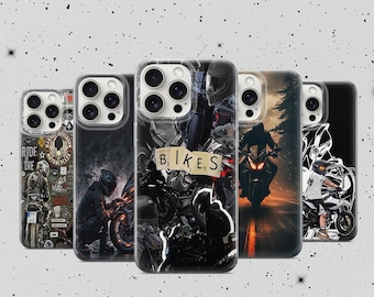 Funda para teléfono con diseño de motocicleta, diseño de motociclista, color oscuro, ideal como regalo para motociclistas, iPhone 12, iPhone 13, iPhone 14, iPhone 15 y iPhone 16.