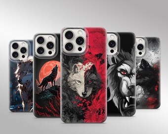 Wolf Phone Case Midnight Moon Wolf Cover Animal Cover iPhone 11 iPhone 12 iPhone 13 iPhone 14 iPhone 15 iPhone 16 Pro Samsung S24 Ultra S23