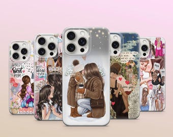 Mom and Daughter Phone Case Mother's Day Gift for Mom iPhone 17 16 15 Pro Max Samsung Galaxy S26 S25 Ultra Girl Mom Aesthetic Cover 2026