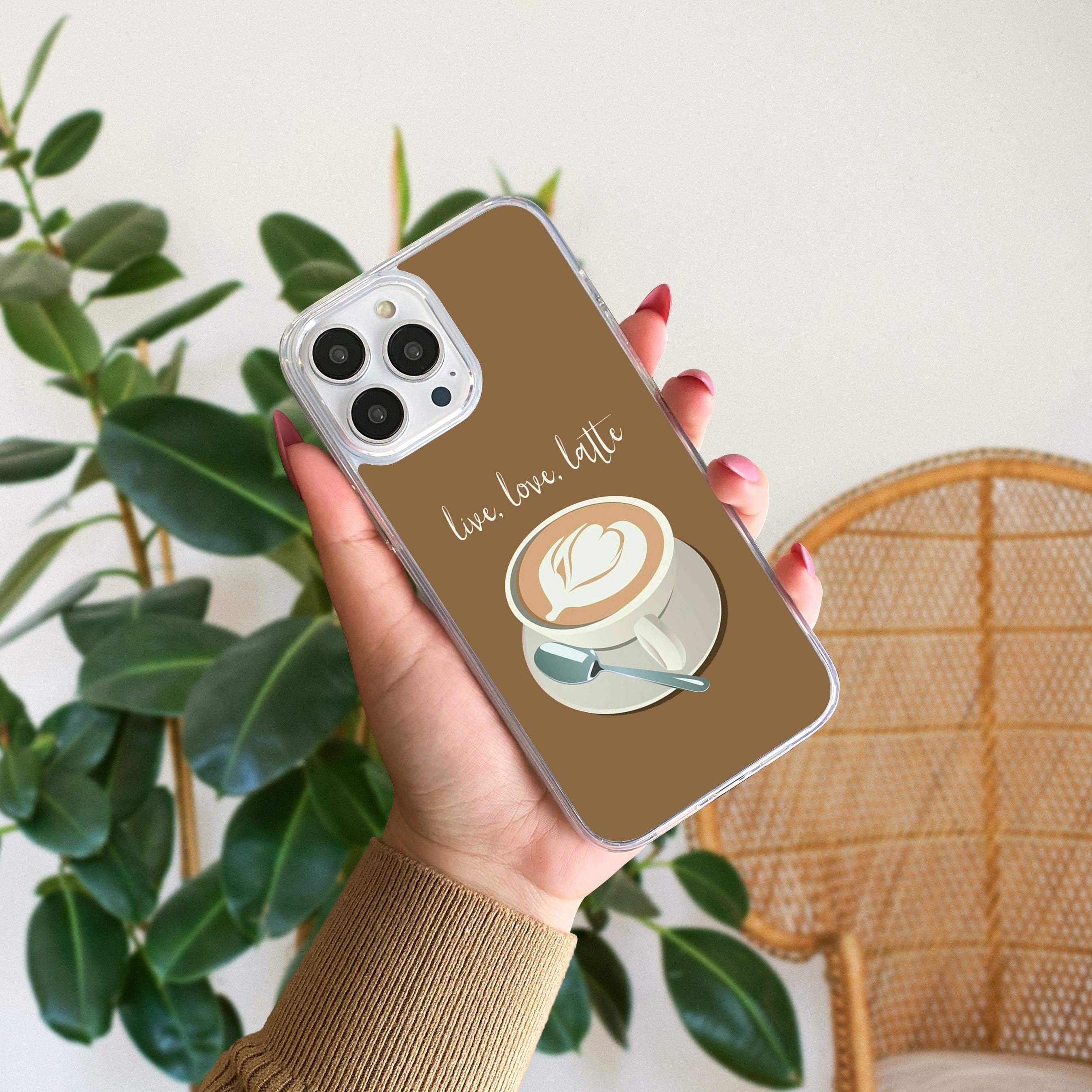 コーヒー スマホケース カフェインラバーズ コラージュカバー ラテ