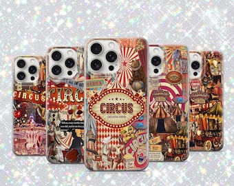 Circus Phone Case Clown Freak Show Cover Aesthetic Carnival Cover Entertainment Case iPhone 12 iPhone 13 iPhone 14 iPhone 15 iPhone 16 Pro