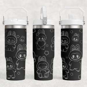Trending Cartoon Engraved Tumbler Wrap Laser Wrap SVG Tumbler 30Oz Tumbler Wrap Sublimation Digital Download Labubu Funny
