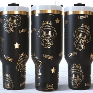 Trending Cartoon Engraved Tumbler Wrap Laser Wrap SVG Tumbler 40Oz Tumbler Wrap Sublimation Digital Download Labubu Funny