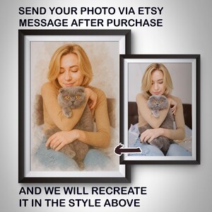 Customizable Owner and Fur Baby Painting Personalized Digital Dog Portraits Cat Portraits Custom Portraits Owner and Pet Art DIGITAL ONLY