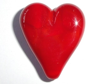 Little Red Heart .... Handmade Lampwork Glass Bead Valentine Love pendant focal bead Beatlebaby