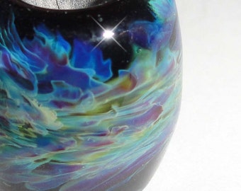 Dreaded Storm.. Handmade Lampwork Glass Beads Dreadlock Dread 5mm, 8mm or 10mm purple black blue swirl planet reactive BeatleBaby Glassworks