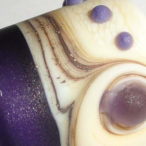 Dreaded Mini Seas in Grape and Cream 5mm, 8mm or 10mm Hole purple sand swirl Glass Hair Bead dreadlock dread Beatlebaby Glassworks