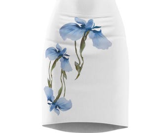 Floral Pencil Skirt, Women's Clothing, Printed Short Skirt, Spring Fashion, Summer Apparel