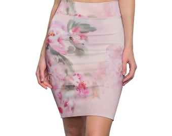 Floral Pencil Skirt, Women's Clothing, Floral Print Pencil Skirt, Garden Party Skirt, Spring Fashion, Summer Skirt