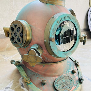 Antique 18&quot;Diving Helmet US Navy Mark V Divers Helmet Replica Reproduction best gift for nautical Art Decor