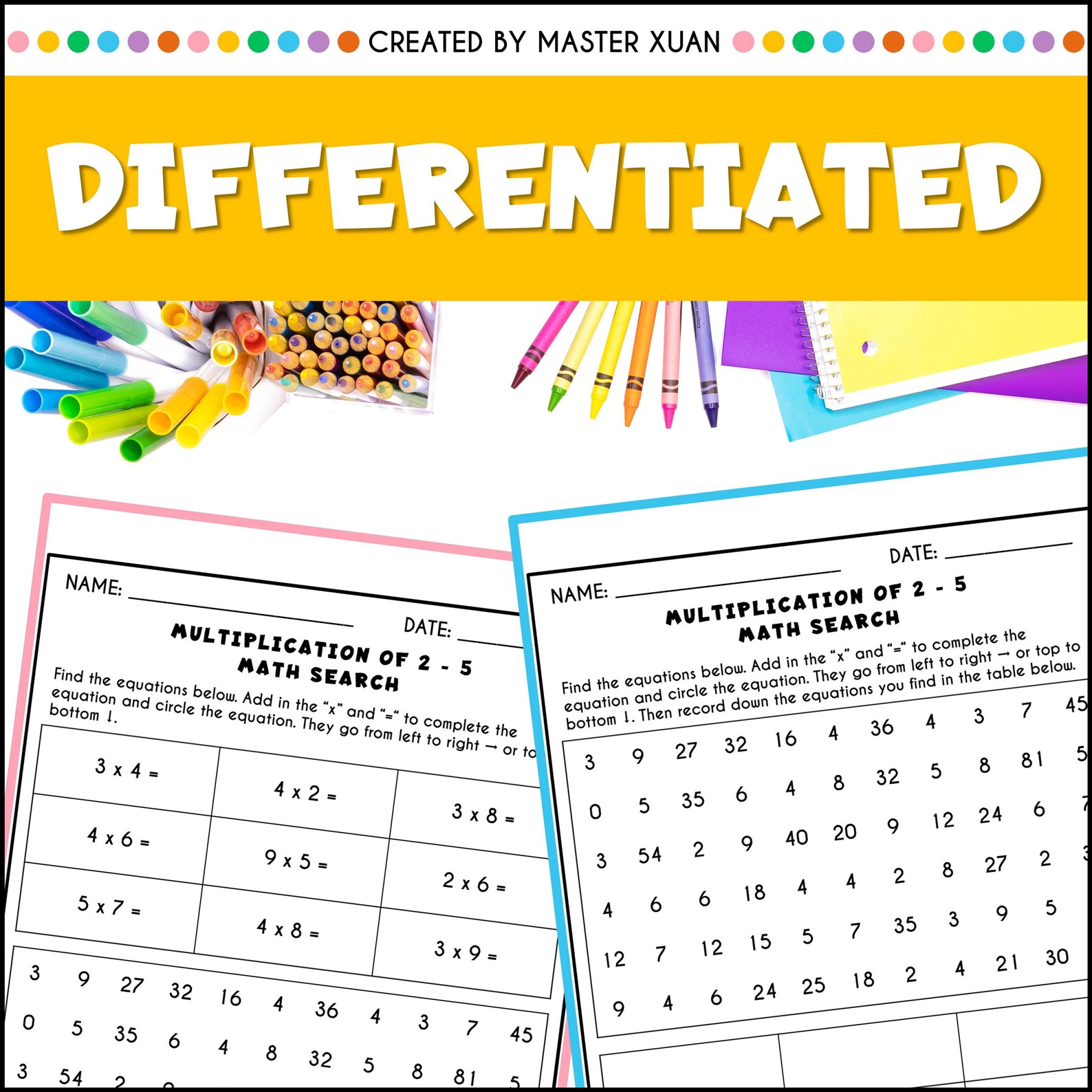 Basic Multiplication Practice Worksheets 2nd Grade Math Facts ...