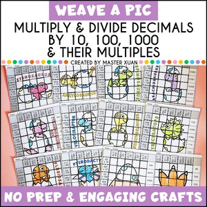 Multiply And Divide By 10 100 1000 Hands On Activities For Kids Dinosaur Craft Printables Paper Weave Crafts For 5th Grade Math Centers