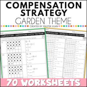 Addition And Subtraction Within 100 Worksheets Math Compensation Strategy For 1st 2nd Grade Kids Homeschool Mental Math Strategy Practice
