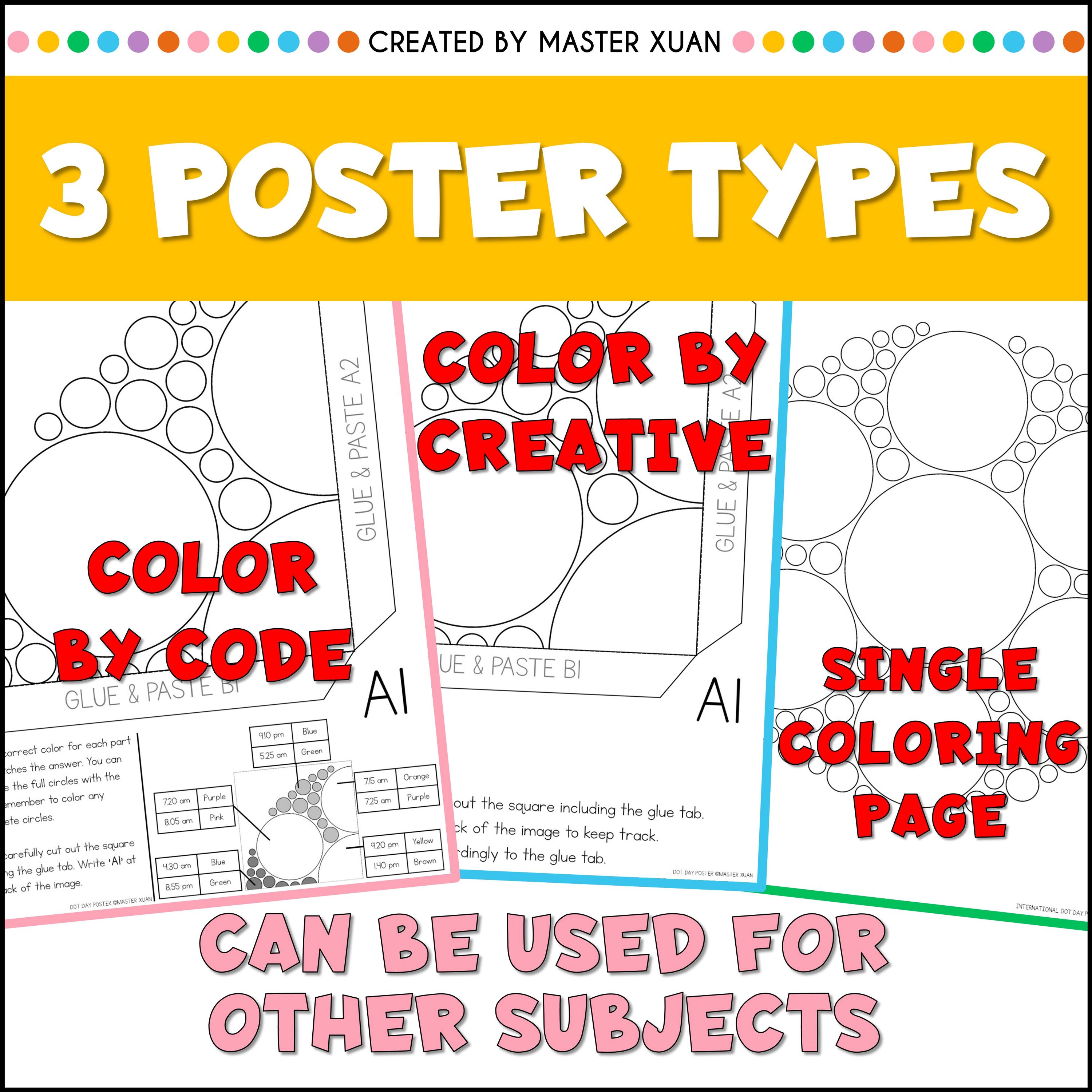 2年生向けドットデーワークシートアクティビティ、5分単位で時刻を伝える、2年生向け算数コラボレーションポスター（数字で色を塗る算数、印刷可能） -  Etsy 日本, image size:3000x3000