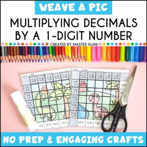 Dinosaur Craft Printables Paper Weave Crafts For Multiplying Decimals By A 1-Digit Number For 5th Grade Math Hands On Activities For Kids