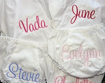 Personalized Diaper Cover~Monogram Diaper Cover~Eyelet~Baby Girl Bloomers~Name Reveal~Baby Gift