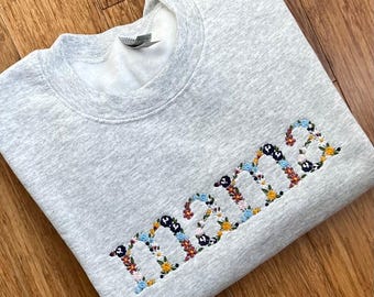 MAMA Floral embroidered Sweatshirt ~Mother's Day Sweatshirt ~New Mom shirt ~Pregnancy Reveal ~MAMA Crewneck Sweatshirt