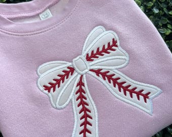 Baseball Bow Sweatshirt~ Little Sister Baseball Shirt