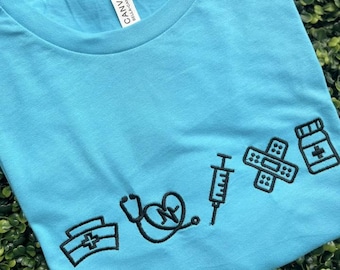 Nurse Icon T-Shirt~Registered Nurse Sweatshirt~Nursing Student Gift~Embroidered~LPN~CNA