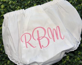 Personalized Diaper Cover~Monogram Diaper Cover~Eyelet~Baby Girl Bloomers~Name Reveal~Baby Gift