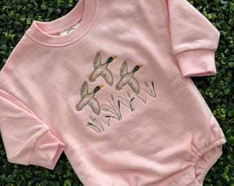 Mallard Duck Hunting Pink Bubble~Hunting Season~Embroidered Duck Szn Shirt~Girl