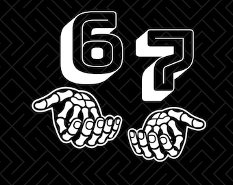 Six Seven Meme SVG PNG: Funny Hands Viral Design (Digital Download)