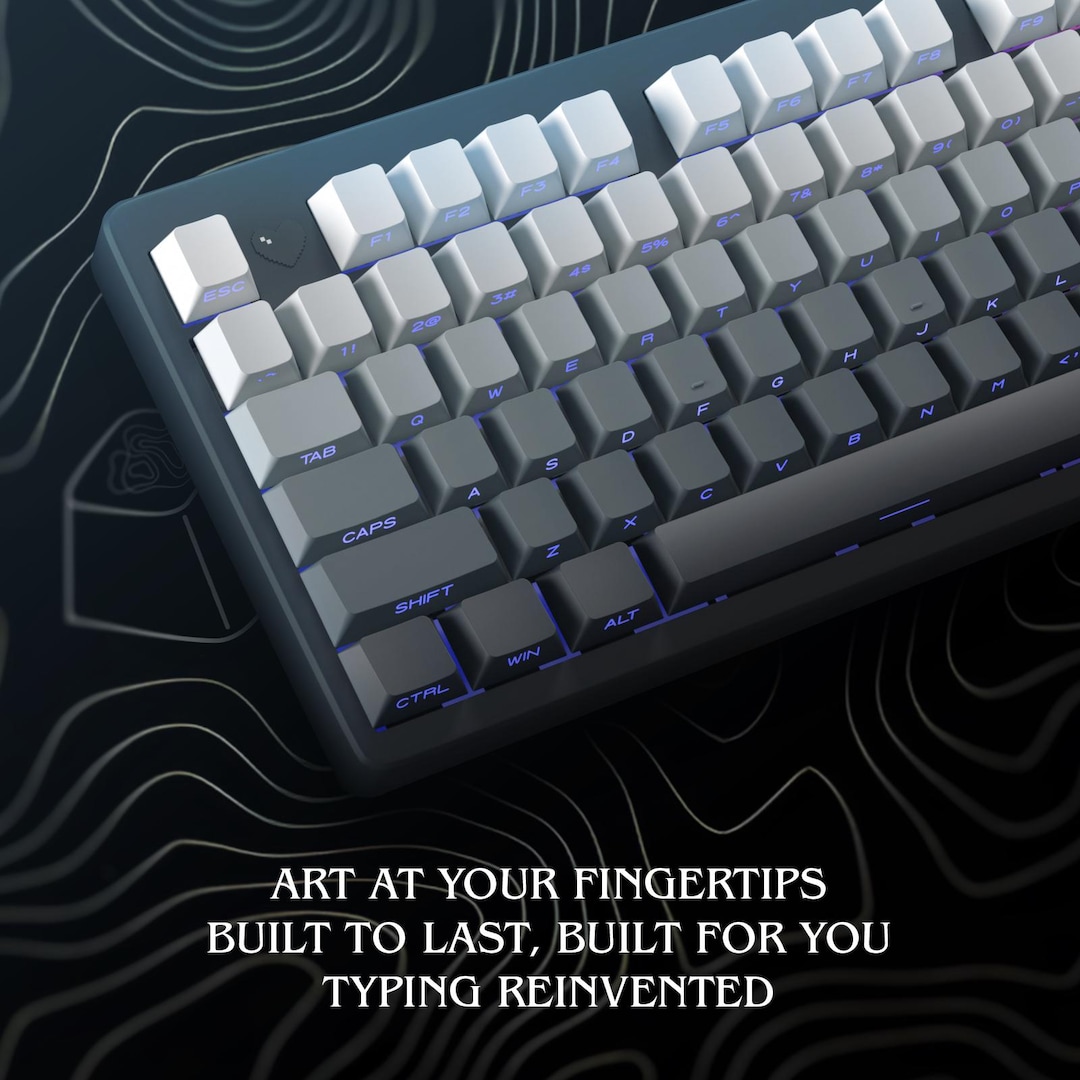 Grey Gradient - PBT Keycaps Double-shot Backlit Cherry Profile for MX ...