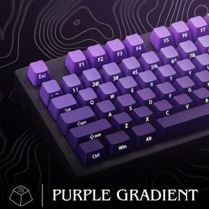 Purple Gradient - PBT Keycaps Double-Shot Side Print Cherry Profile for MX Switch Mechanical Keyboard | RGB Shine-Through | Gamer Gift