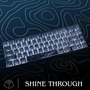 Topographic PBT Keycaps - Side Print Backlit Dye-Sub Cherry Profile Key Caps for MX Switch Mechanical Keyboard Gamer Gift Typing Gift Caps